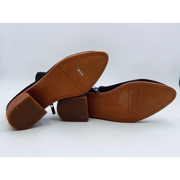 Franco Sarto Laslo Ankle Booties Women's SZ 7.5M Black Suede Leather Zipper - Picture 11 of 11